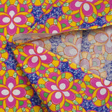 Coton imprimé ethnique Bunnik rose et jaune