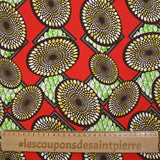Coton imprimé ethnique Beilen fond rouge