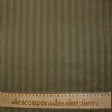 Cotton linen striped gold Lurex khaki background