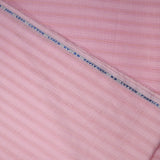 Cotton linen striped gold Lurex baby pink background