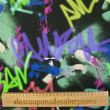 Viscose imprimée graffitis fond noir