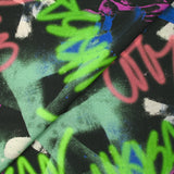 Viscose imprimée graffitis fond noir