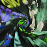 Viscose imprimée graffitis fond noir