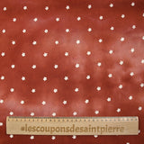 Crépon viscose brodé petites fleurs fond tie & dye brique