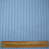 Cotton linen striped golden Lurex sky blue background