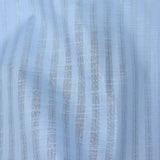 Cotton linen striped gold Lurex baby blue background