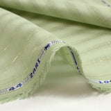 Algodón lino rayas lurex dorado fondo verde pastel