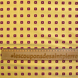Maille de viscose carré velours violet fond beurre