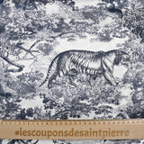 Silk satin printed in the white background jungle