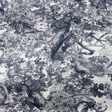 Silk satin printed in the white background jungle