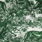 Silk satin printed in the green jungle white background