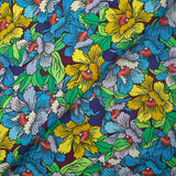 Blue floral constellation printed cotton