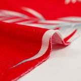 Maille de viscose satinée Hawaii fond rouge fraise