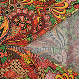 Red cashmere labyrinth print cotton
