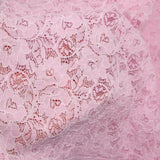 Dentelle fleurs des champs fond rose
