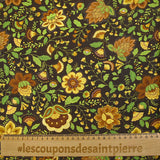 Algodón con estampado dorado de jardín bohemio
