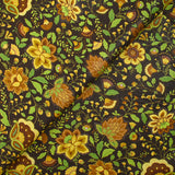 Algodón con estampado dorado de jardín bohemio