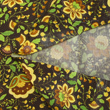 Algodón con estampado dorado de jardín bohemio
