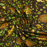 Algodón con estampado dorado de jardín bohemio