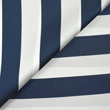 Navy and white striped silk-blend satin