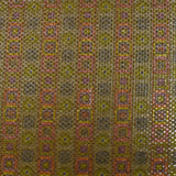 Jacquard polyester lamé frise de vinyls fond beige