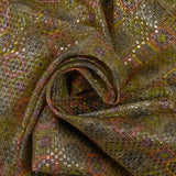 Jacquard polyester lamé frise de vinyls fond beige