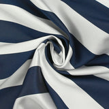 Navy and white striped silk-blend satin