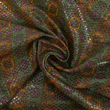 Jacquard polyester lamé frise de vinyls fond vert