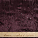Jersey velours froissé sequins prune