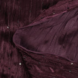 Jersey velours froissé sequins prune
