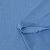 Maille polyviscose fine rayée bleu ciel