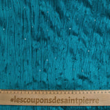 Jersey de terciopelo arrugado con lentejuelas turquesas