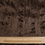 Jersey velours froissé sequins marron