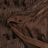 Jersey velours froissé sequins marron