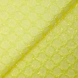 Brocart de soie mélangée à pois jaune beurre