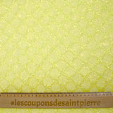 Brocart de soie mélangée à pois jaune beurre