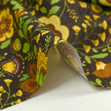 Algodón con estampado dorado de jardín bohemio