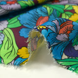 Blue floral constellation printed cotton
