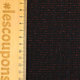 Punto canalé con raya de lúrex roja y fondo negro