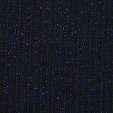 Maille côtelée rayure Lurex bleu roi fond noir