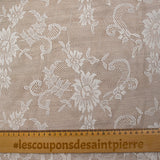 Dentelle polyester résille Sophie blanc poudré