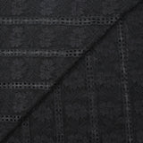 Dentelle polyester bande florale noir