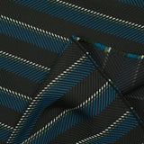 Woven-dyed polyester chevron relief blue black background