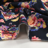 Jersey viscose imprimé un mini air floral fond bleu nuit