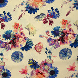 Jersey viscose imprimé un air floral fond crème