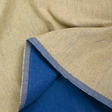 Velours de coton ras sergé double face beige et bleu jean's