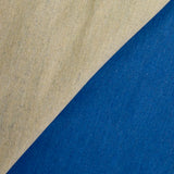 Velours de coton ras sergé double face beige et bleu jean's