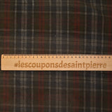 Velours côtelé 100% coton 1 mm à carreaux marron