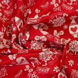 Cotton Popeline Printed Christmas Pampille Rouge