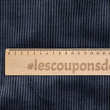 Velours côtelé coton élasthanne 3 mm bleu nuit